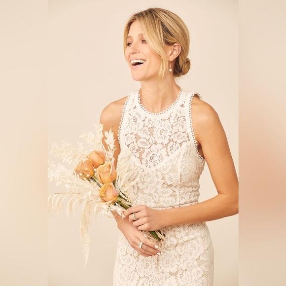 Lulus Love Everlasting White Lace Mermaid Maxi Wedding Dress Open Back Floral S - Picture 3 of 9